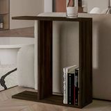 Lotus Modern Yan Sehpa – Kitaplıklı Ve Dekoratif Tasarım, Ceviz