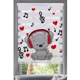 Lotus Müzik Dinleyen Koala Baskılı Zebra Perde - Çocuk Odası - Bebek Odası - 121
