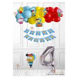 LOTUS PARTY 4 Yaş Lisanslı Kral Şakir Doğum Günü Parti Seti Kral Şakir Folyo Balon Kral Şakir Özel Kesim Süsleri
