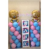LOTUS PARTY Cinsiyet Belirleme Partisi Balon Seti - Folyo Kız - Erkek Bebek - Baby Yazı Kutu Mavi - Pembe Balon