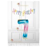 LOTUS PARTY Gökkuşağı Rakam Balon - Makaron Banner - Unicorn Rakam Balon 1 Yaş