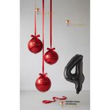 LOTUS PARTY Kırmızı Set - Kırmızı Küre Balon - Kırmızı Rakam Balon - Küre Folyo Balon Kırmızı Set 1 Yaş