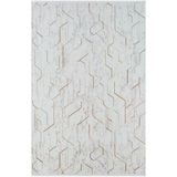 Lotus Plus 08581A Beyaz Halı Bej Abstract Detaylı Modern Ince Akrilik Tozuaz Salon Halısı Koridor 240 X 340 Beyaz