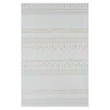 Lotus Plus 08582A Beyaz Halı Bej Kilim Desenli Modern Ince Akrilik Tozuaz Salon Halısı Yatak Odası 80 X 150 Beyaz
