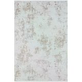 Lotus Plus 08584A Beyaz Halı Kahverengi Detaylı Ince Akrilik Tozuaz Salon Halısı Yatak Odası Koridor 80 X 150 Beyaz
