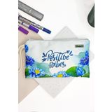 Lotus Positive Desenli Kalem Kutusu Yıkanabilir Bez Kalemlik