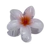 Lotus Saç Tokası Kelebek Mandal Kapmalı 7-8 cm Beyaz - Turuncu