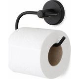 Lotus Siyah Açık Tuvalet Kağıtlığı, Yapışkanlı ve Vidalı Montajlı Tuvalet Kağıdı Askısı, Mat Siyah Statik Boyama, 35 mm Oval Bantlı Banyo Aksesuarı - Altın