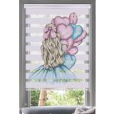 Lotus Uçan Balonlu Kız Zebra Stor Perde- Brillant- Çocuk Odası- Genç Odası- Salon -BalonluKız