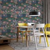 Lotus Yaprakları Kendinden Yapışkanlı Duvar Kağıdı, Çok Amaçlı PVC Folyo, DIY Duvar Kağıdı (66x330 cm)