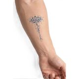 Lotus Yarı Kalıcı El boyun Bilek için aylık Geçici Dövme 12x7 cm