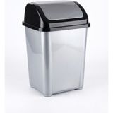 LotusBox Bert 10 Litre Gri Sallanır Kapaklı Çöp Kovası - Şık Banyo Mutfak Ofis Atık Kutusu