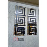 LotusLazer Tasarım 2’li Lüks Pleksi Modern Ayna Duvar Tablosu | 25×65 cm | Gold & Gümüş ✅