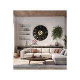 LotusLazer Tasarım Modern Dekoratif Aynalı Pleksi Duvar Saati – Gold 70×70 cm Sessiz Akar Mekanizma