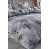 lotusline Home Gri Çift Kişilik Ağaç Desen Lüks Pamuklu Nevresim Takımı - Seti - 200 x 220 cm