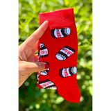 Lou Socks Unisex Kırmızı Nutella Tasarım Soket Çorap - 35 - 40