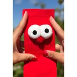 Lou Socks Unisex Kırmızı Pörtlek Gözlü Eğlenceli Soket Çorap - 35 - 40