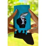 Lou Socks Unisex Köpek Balığı Desenli Renkli Soket Çorap - 36 - 44 - Mavi
