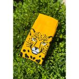 Lou Socks Unisex Leopar Desenli Hardal Sarısı Soket Çorap - 36 - 44