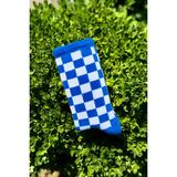 Lou Socks Unisex Mavi Dama Desenli Renkli Soket Çorap - 36 - 44