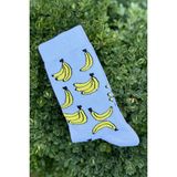Lou Socks Unisex Muz Desenli Açık Mavi Soket Çorap - 36 - 44