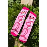 Lou Socks Unisex Pembe Panter Desenli Soket Çorap - 36 - 44