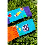 Lou Socks Unisex Sağlı Sollu Kokteyl Desenli Soket Çorap - 36 - 44 - Mavi