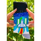 Lou Socks Unisex Sağlı Sollu Uzay Mekiği Desenli Soket Çorap - 36 - 44 - Çok Renkli