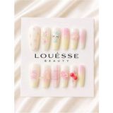 Louesse Beauty 3D Kore Kawaii Takma Tırnak | Çiçek, Kelebek, Kurdele, Karakter Desenli | Parlak Jel Görünüm - Sarı