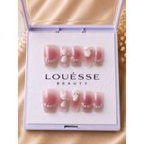 Louesse Beauty Louésse Beauty El Yapımı Takma Tırnak Pembe Inci Detaylı Kabuk Desenli Hazır Takma Tırnak