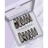 Louesse Beauty Louésse Black Aura Takma Tırnak Seti 12’li Siyah Çerçeveli Taş Detaylı Lüks Gece Modeli - Çok Renkli