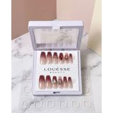 Louesse Beauty Louésse Burgundy Fade Takma Tırnak 12’li Bordo Geçişli Taşlı Nail Set - Çok Renkli