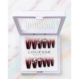 Louesse Beauty Louésse Burgundy Fade Takma Tırnak Seti 12’li Bordo Geçişli Taş Detaylı Şık Model - Çok Renkli