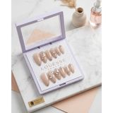 Louesse Beauty Louésse Champagne Glow Takma Tırnak Seti 12’li Nude Işıltılı Taş Detaylı Zarif Model - Çok Renkli