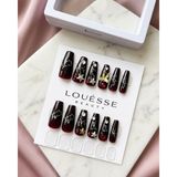 Louesse Beauty Louésse Galaxy Noir Takma Tırnak Seti 12’li Kırmızı Siyah Geçişli Yıldız Taşlı Şık Model - Çok Renkli