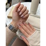 Louesse Beauty Louésse Mocha Glow Takma Tırnak Seti 12’li Kahve Geçişli Taş Detaylı Şık Model - Çok Renkli