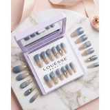 Louesse Beauty Louésse Ocean Glow Takma Tırnak Seti 12’li Mavi Ombre Simli Taş Detaylı Yazlık Model - Çok Renkli
