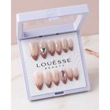 Louesse Beauty Louésse Rose Glow Takma Tırnak Seti 12’li Taş Detaylı Nude Pembe Geçişli Şık Model - Çok Renkli