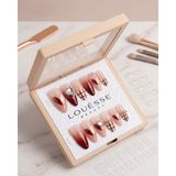 Louesse Beauty Louésse Ruby Grid Takma Tırnak Seti 12’li Kırmızı French Taş Detaylı Şık Model - Çok Renkli