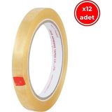 Louis Tape 12 mm 66 mt 12 Adet Şeffaf Teneke Kutulu Selefon Bant