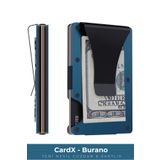 Louise Motto Cardx - Burano Clips - Yeni Nesil Minimalist Cüzdan & Metal Kartlık - Rfıd Koruma (Mavi)