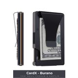 Louise Motto Cardx - Burano Clips - Yeni Nesil Minimalist Cüzdan & Metal Kartlık - Rfid Koruma (Siyah)