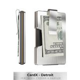 Louise Motto - Cardx - Detroit - Yeni Nesil Metal Cüzdan & Kartlık - Rfid, Çıkarılabilir Klips (Gümüş)