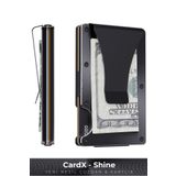 Louise Motto Cardx - Shine Clips - Yeni Nesil Minimalist Cüzdan, Kartlık - Rfid Blocking, Kadın & Erkek (SİYAH)
