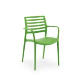 Louise-XL Polipropilen Kollu Sandalye - Bahçe, Balkon, Dış Mekan, Kafe, Restoran İçin Fıstık Yeşili Fıstık Yeşili