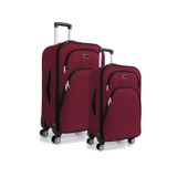Louisiana Polo 1081 Kumaş Bordo Büyük Boy ve Orta Boy 2'li Valiz Seti