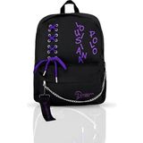 Louisiana Polo 1141 Siyah-Mor Laptop Bölmeli Okul Çantası