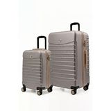 Louisiana Polo 1168 Taş Bej Büyük Boy / Kabin Boy 2'li Valiz Seti