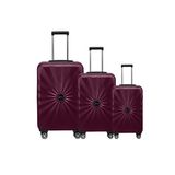Louisiana Polo 1809 Bordo Polikarbon 4x2 Teker 3'lü Valiz Seti