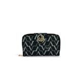 louısıana polo 19V69 İtalya Kadın Cüzdanı, Siyah Monogram Desen, 16x10x2 cm, 12 Kart Gözü, Bozuk ve Kağıt Para Bölmeli